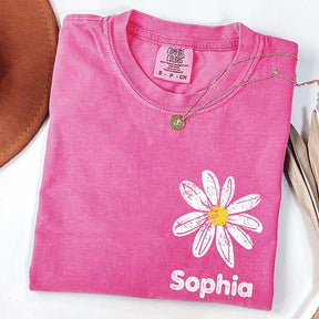 Comfort Colors Custom Name Daisy T-Shirt