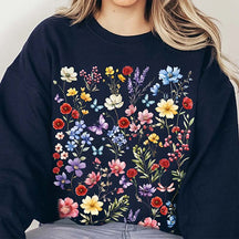 Vintage Pressed Flowers Comfort Color Sweatshirt