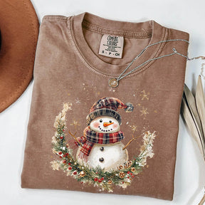 Christmas Snowman Comfort Colors Cute Winter T-Shirt