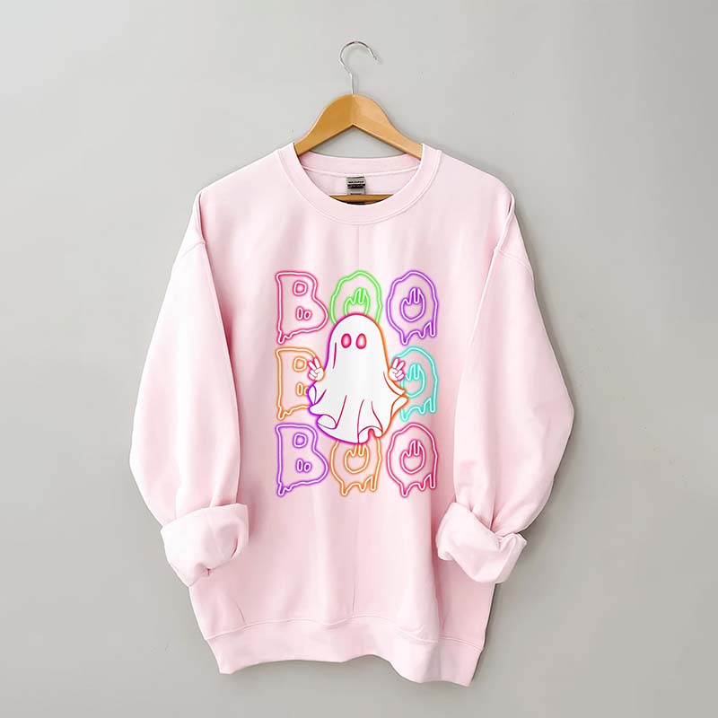 Halloween Neon Boo Sweatshirt