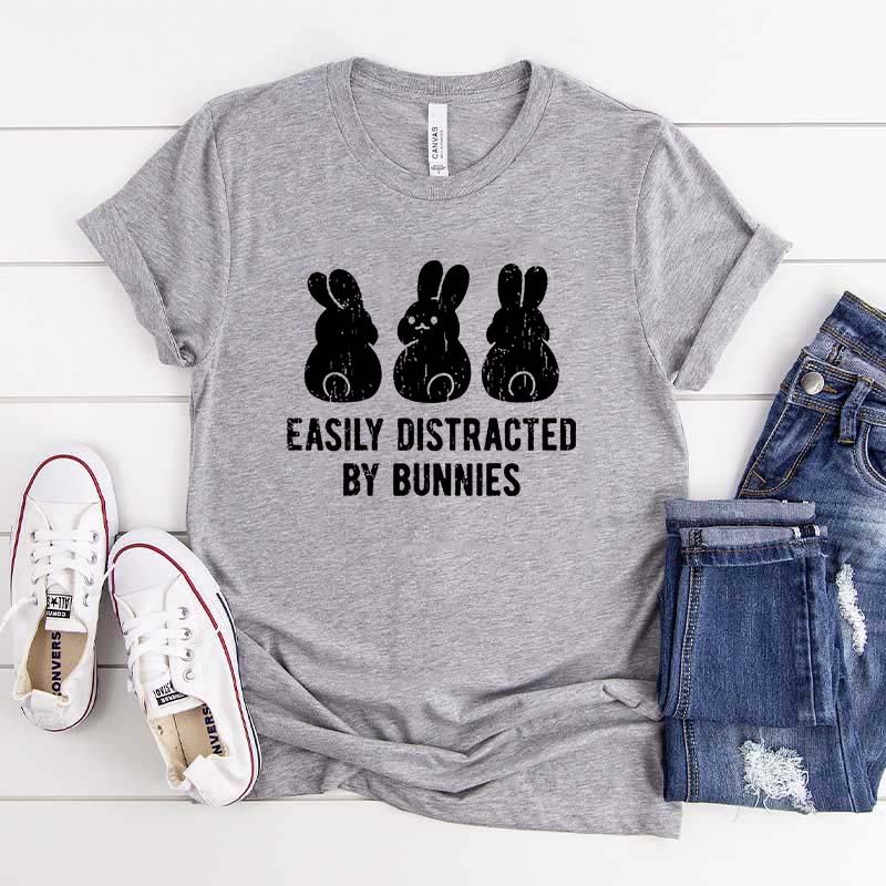 Easily Distracted by Rabbits Bunny T-Shirt