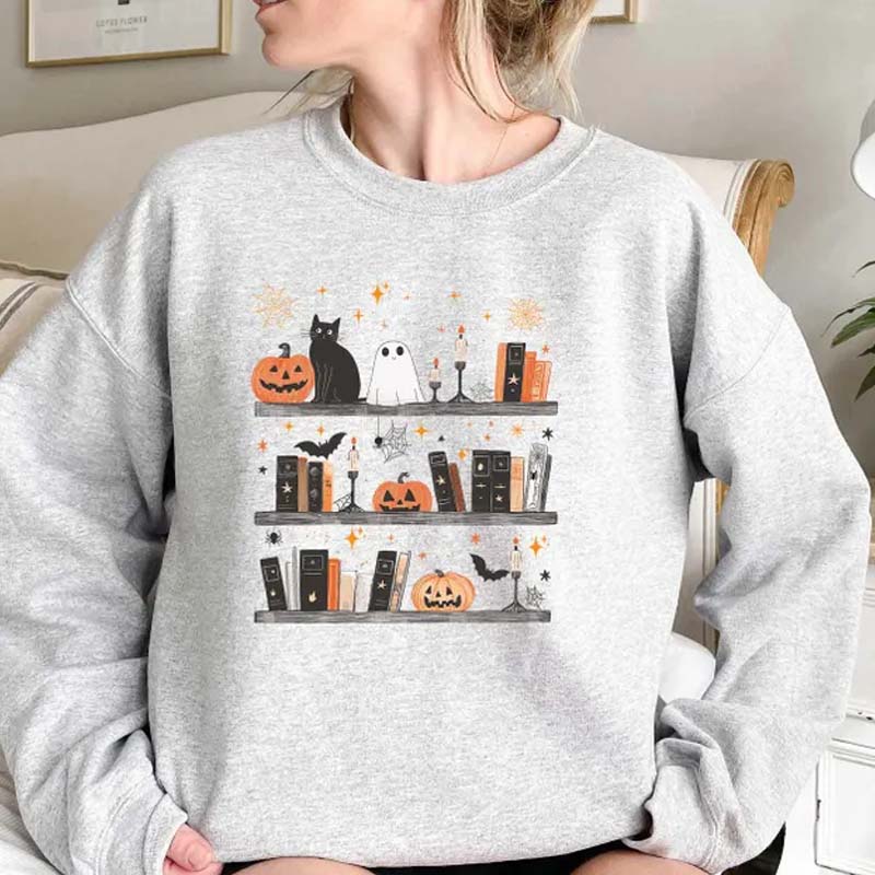 Halloween Book Shelf Sweatshirt