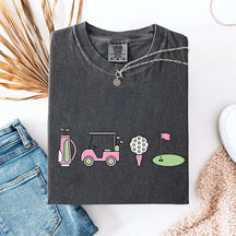 Pink Golf Cart Flag Lover T-Shirt