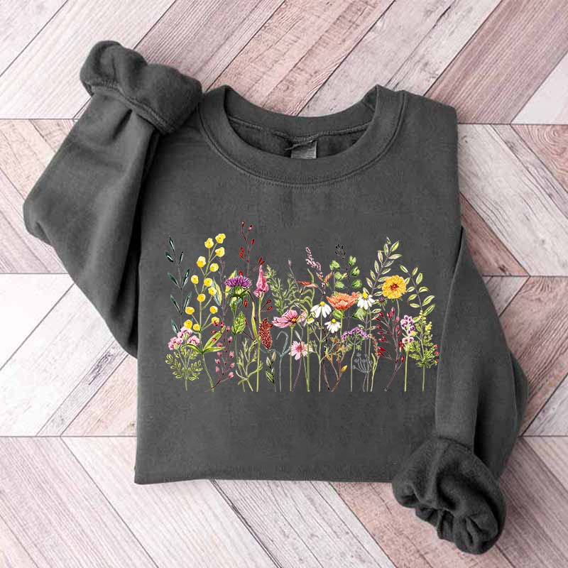 Vintage Garden Wild Flowers Sweatshirt