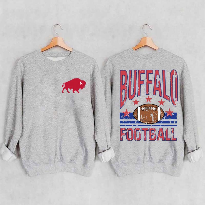 Buffalo Football Vintage Distressed Style Sweatshirt