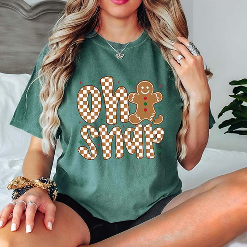 Comfort Colors Oh Snap Checkered Christmas T-Shirt