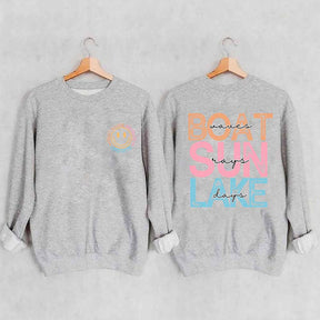 Boat Waves Sun Rays Lake Days Sweatshirt