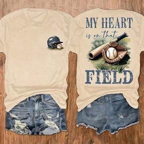 Baseball Mom My Heart Is On That Field T-Shirt