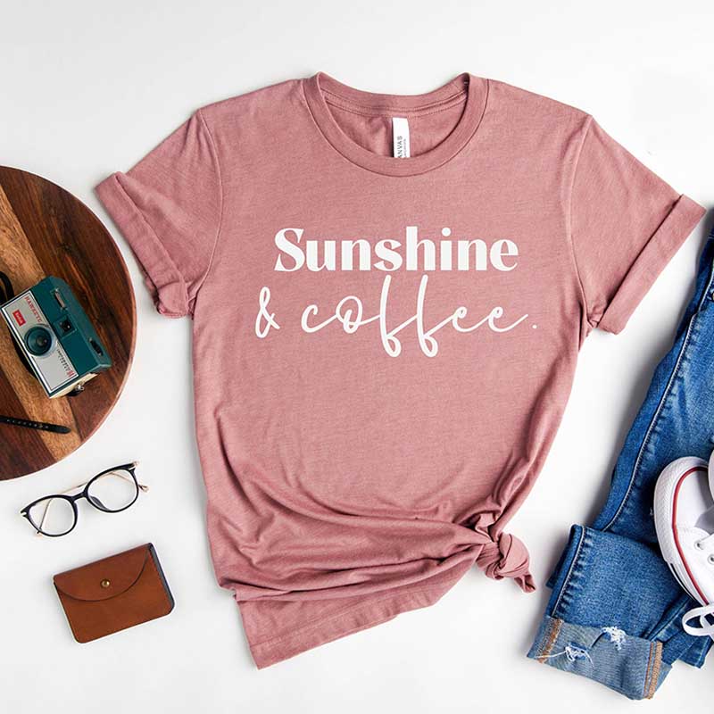 Sunshine and Coffee Summer Vibes T-Shirt