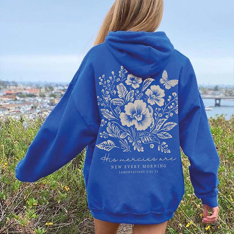 Merch Butterfly Religous Floral Hoodie