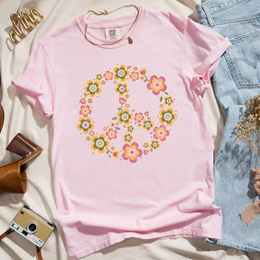 Peace Sign Valentines Flowers T-Shirt