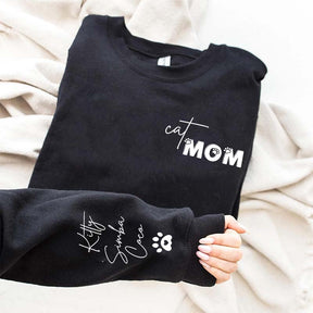 Custom Cat Mom Pet Name Sweatshirt