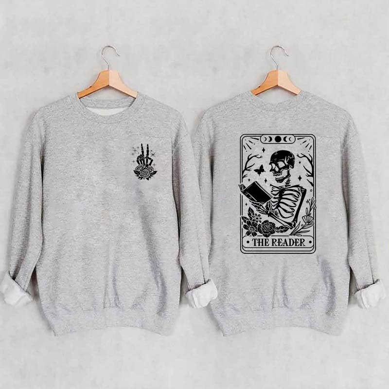 The Reader Tarot Card Front And Back Printing Sweatshirt