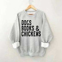 Trendy Dogs Books & Chickens Sweatshirt