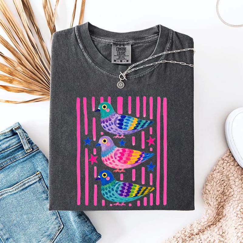Colorful Pigeon Cute Bird T-Shirt