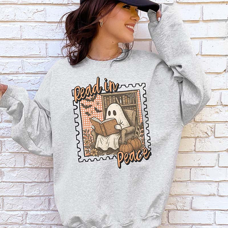 Bookish Halloween Haunted Library Ghost Sweatshirt