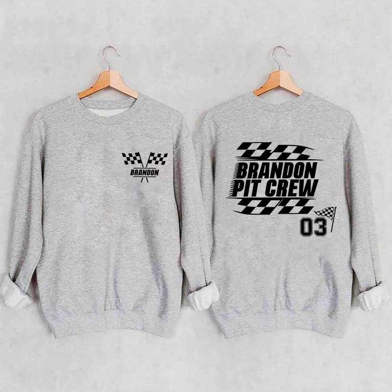 Personalized Pit Crew Racing Sweatshirt