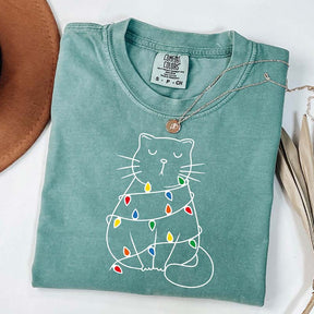 Cute Cat Mom Christmas Funny T-Shirt