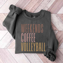 Comfort Color Weekend Coffee Volleyball Sweatshirt