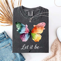 Let It Be Rainbow Butterfly Women T-Shirt