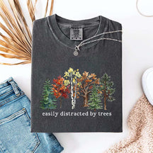 Easily Distracted by Trees Camping Hiking T-Shirt