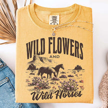 Women Vintage Wild Flowers T-Shirt