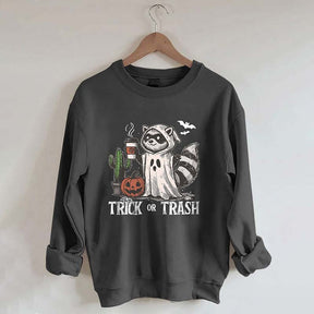 Trick Or Trash Raccoon Halloween Sweatshirt