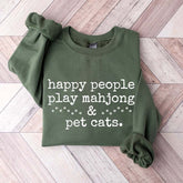 Happy People Play Mahjong & Pet Cats Sweatshirt