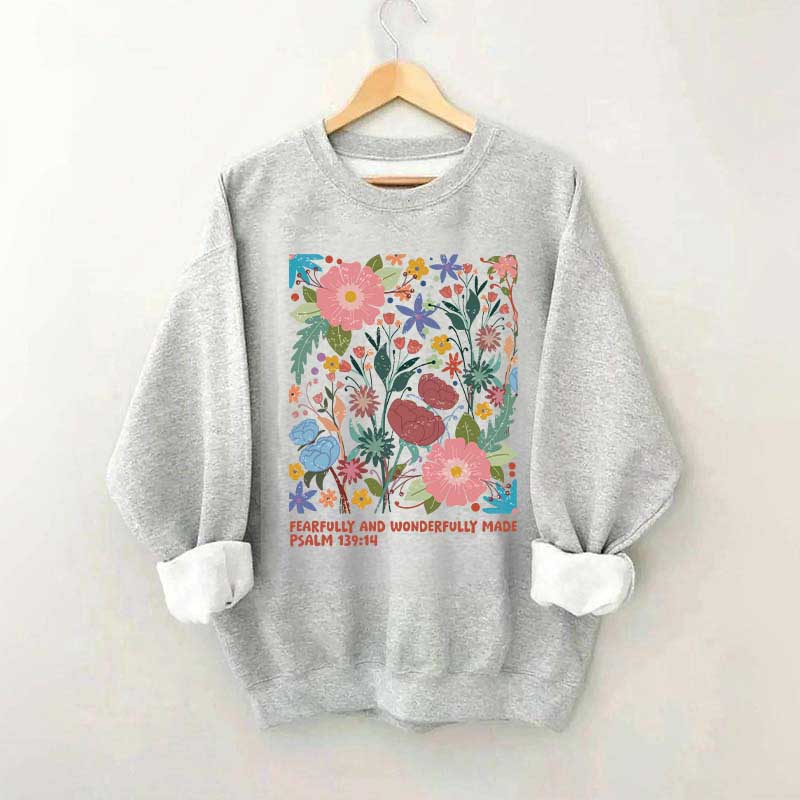Fearfully And Wonderfully Made Abstract Flower Sweatshirt