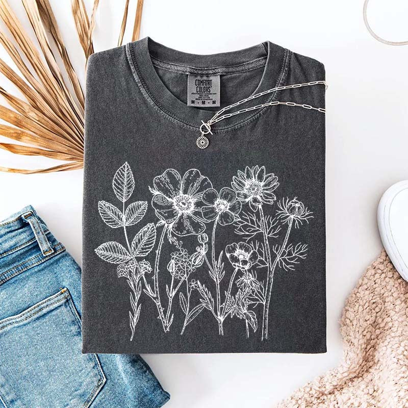 Boho Gardener Floral Botanical T-Shirt