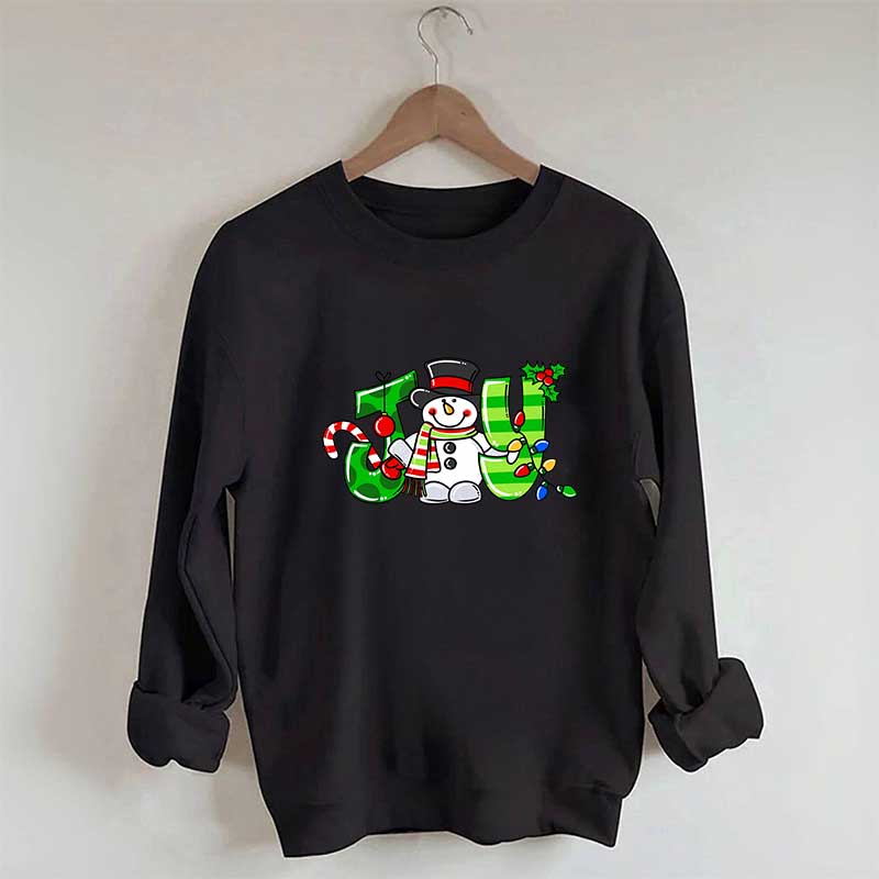 Christmas Snowman  Lights Sweatshirt