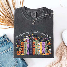 It's a Good Day to Read a Spooky Book Floral T-Shirt