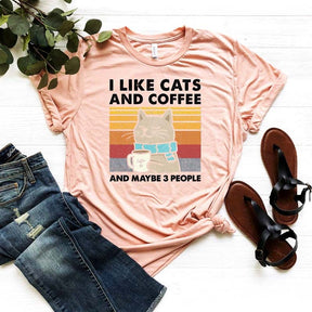 I Like Cats And Coffee T-Shirt