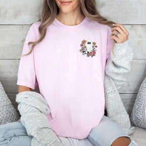 Halloween Ghost Floral Spooky Season T-Shirt