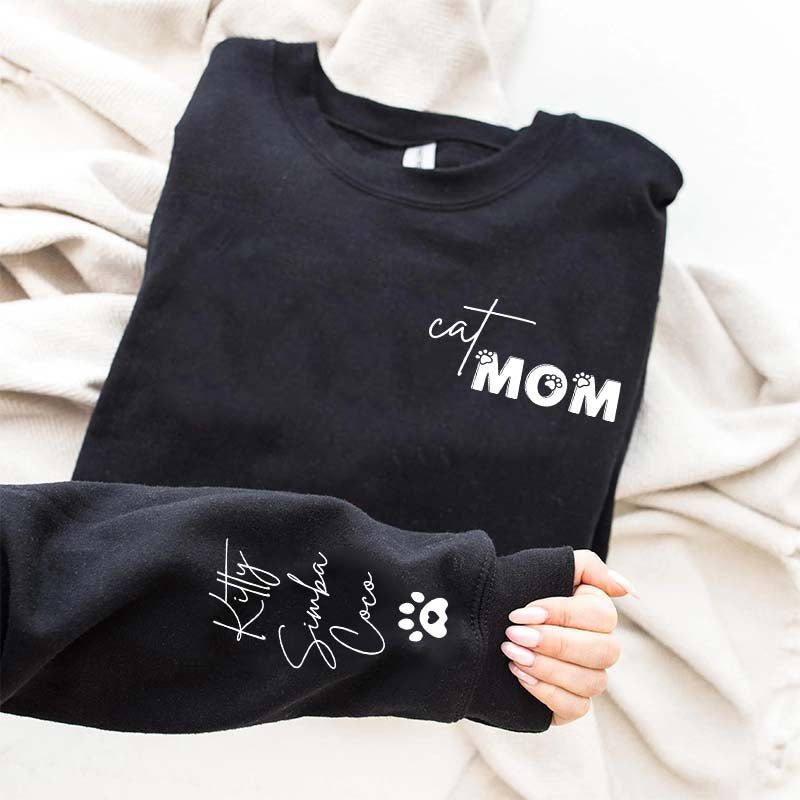 Personalized Pet Cats Name Sleeve Sweatshirt