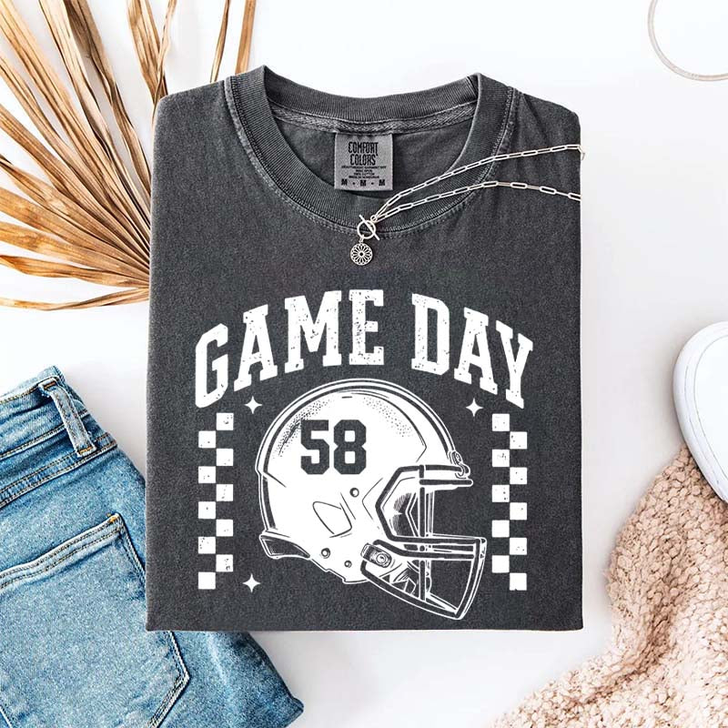 Football Season Game Day Custom Number T-Shirt