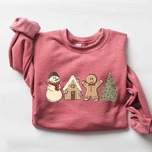 Cute Gingerbread Cookies Snowman Sweatshirt
