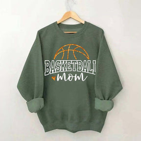 Glitter Basketball Mom Printed Sweatshirt