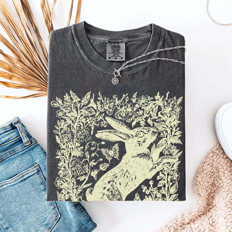 Cottagecore Rabbit Woodland Aesthetic T-Shirt