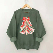 Red Bow Christmas Tree Sweatshirt