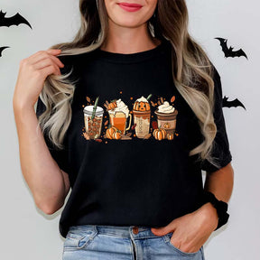 Fall Coffee Pumpkin Latte Halloween T-Shirt