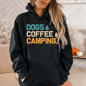 Dogs Coffee Camping Hoodie