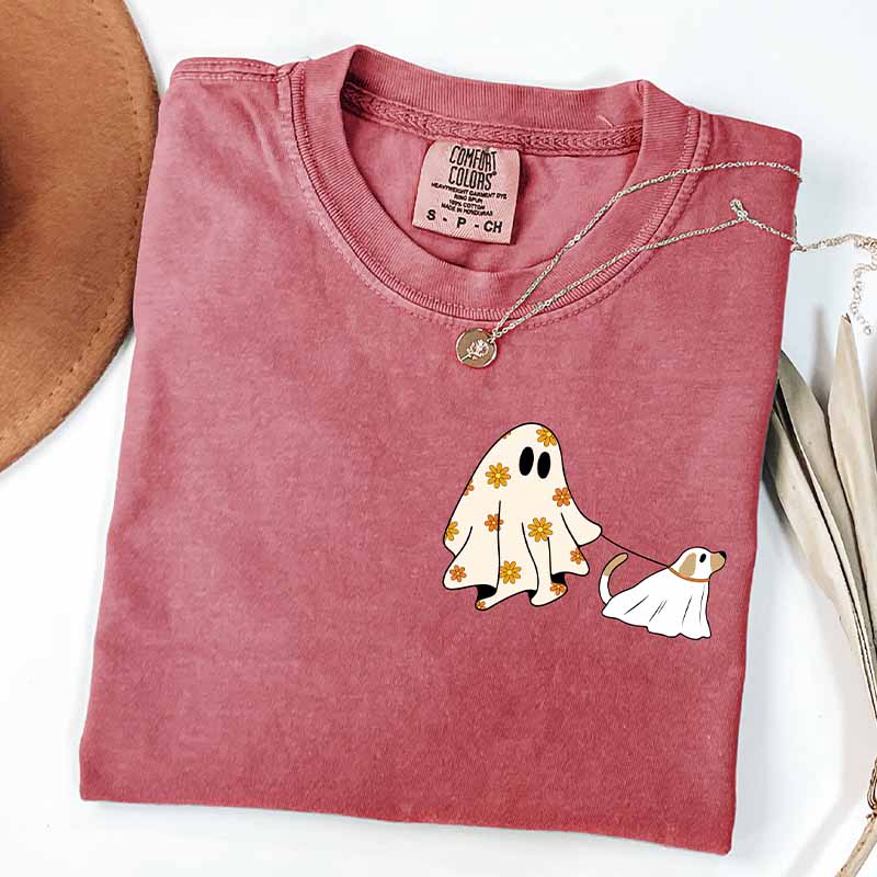 Cute Ghost Dog Fall Halloween T-Shirt