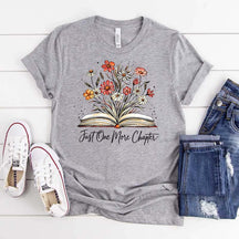 Floral Reading Just One More Chapter T-Shirt