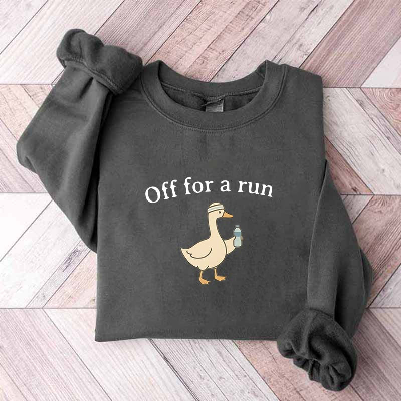 Off For A Run Runner Goose Sweatshirt