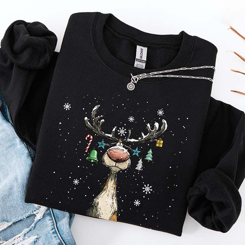 Vintage Reindeer Cute Christmas Sweatshirt