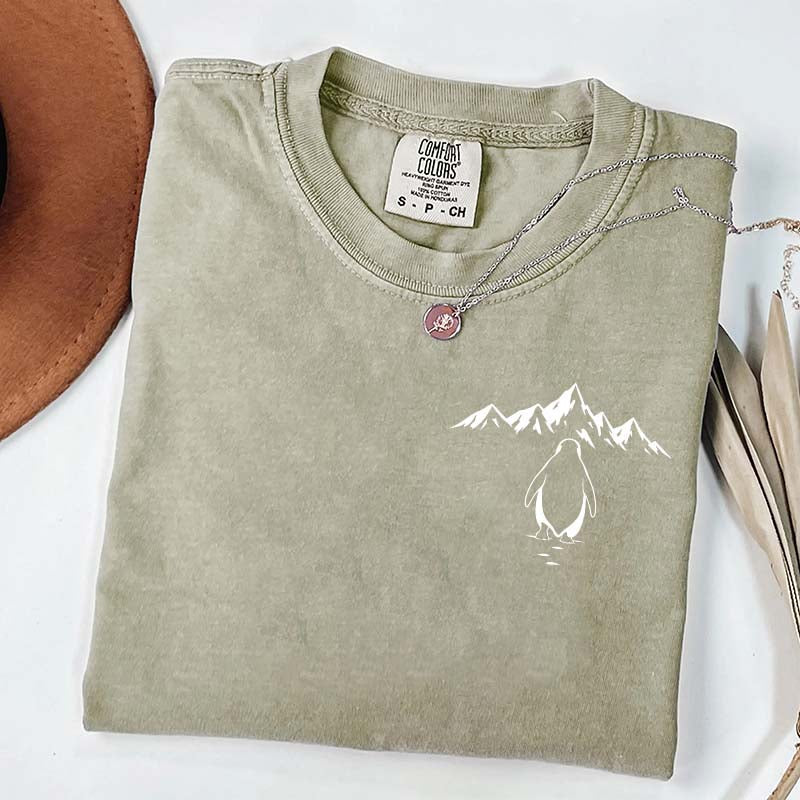 Minimalist Penguin Mountain T-Shirt