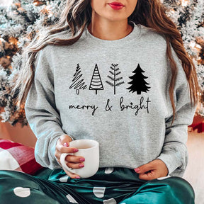 Merry & Bright Christmas Trees Sweatshirt