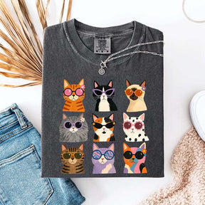 Retro Cool Cats Sunglasses T-Shirt