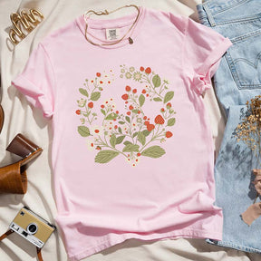 Boho Strawberry Wildflower T-Shirt